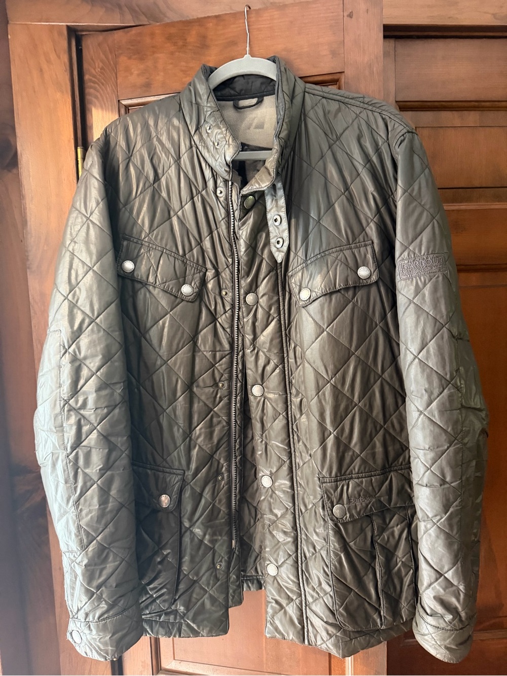 Barbour Steve McQueen Mulholland Quilted Jacket XL Charcoal Grey Biker Moto Coat